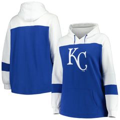 Kansas City Royals Women's Plus Size Colorblock Pullover Hoodie - Royal - MLB Sale