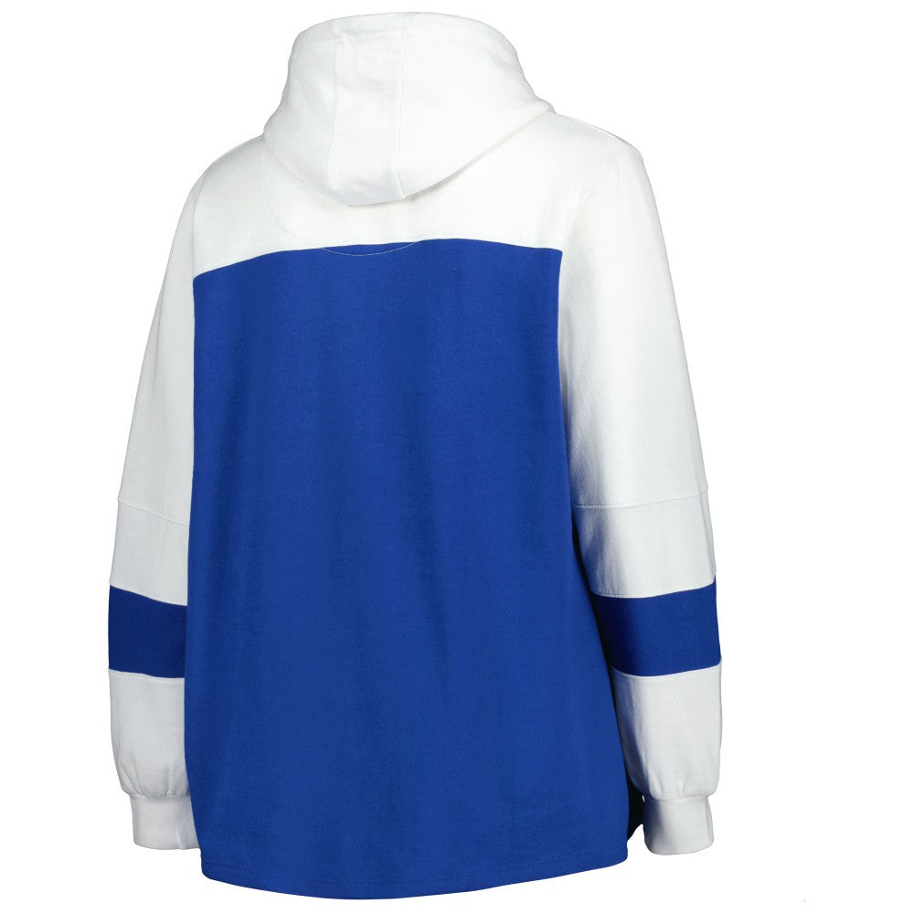 Kansas City Royals Women's Plus Size Colorblock Pullover Hoodie - Royal - MLB Sale