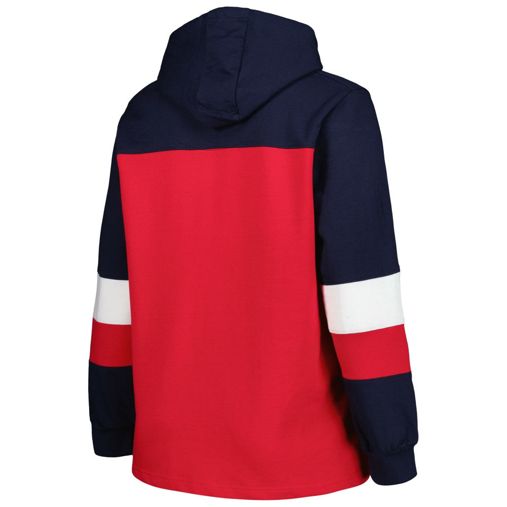 Los Angeles Angels Women's Plus Size Colorblock Pullover Hoodie - Red - MLB Discount