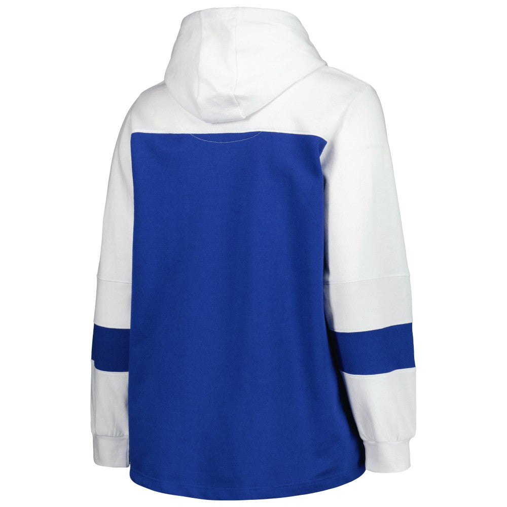 Los Angeles Dodgers Women's Plus Size Colorblock Pullover Hoodie - Royal - MLB on Sale