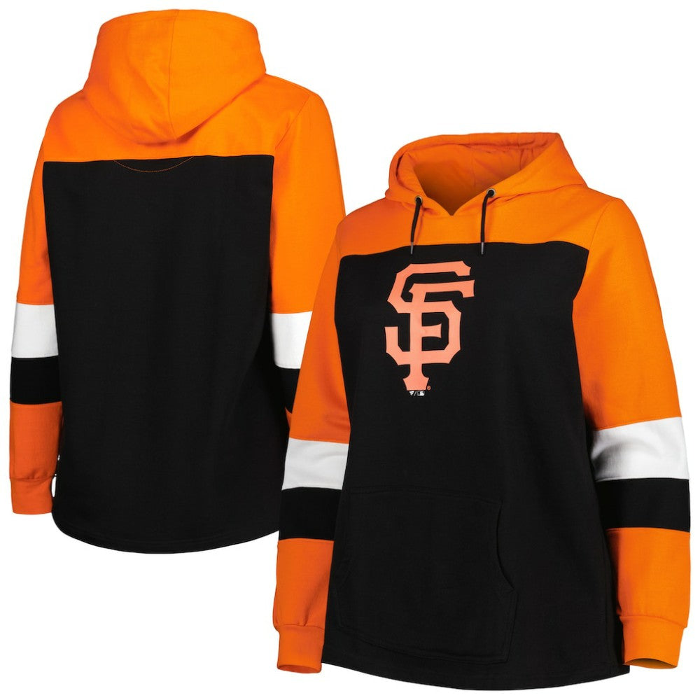 San Francisco Giants Women's Plus Size Colorblock Pullover Hoodie - Black - MLB Lifestyle