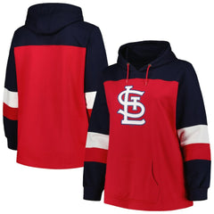 St. Louis Cardinals Women's Plus Size Colorblock Pullover Hoodie - Red - MLB Online