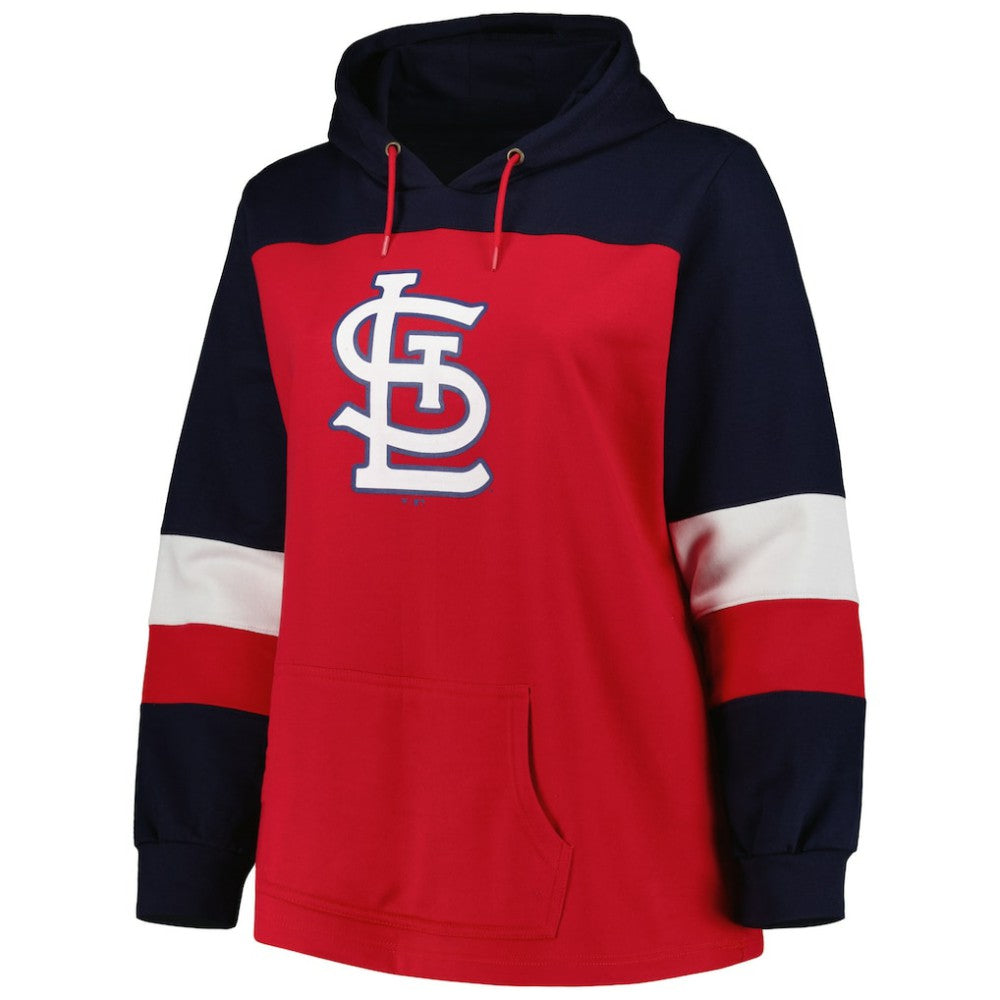 St. Louis Cardinals Women's Plus Size Colorblock Pullover Hoodie - Red - MLB Online