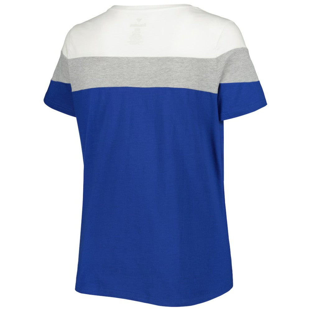 Chicago Cubs Women's Plus Size Colorblock T-Shirt - Royal/Heather Gray - MLB Sale