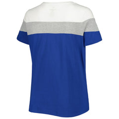 Chicago Cubs Women's Plus Size Colorblock T-Shirt - Royal/Heather Gray - MLB Sale
