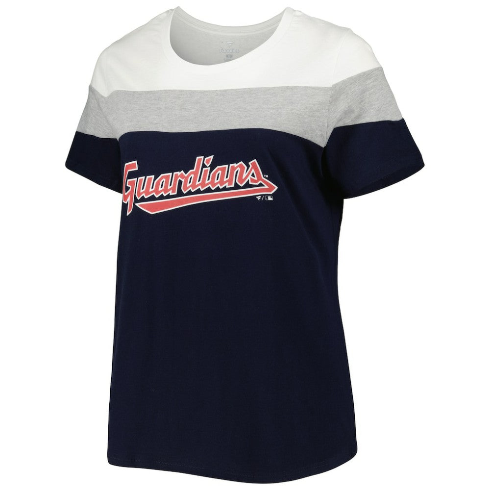 Cleveland Guardians Women's Plus Size Colorblock T-Shirt - Navy/Heather Gray - MLB Online