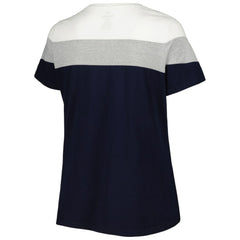 Cleveland Guardians Women's Plus Size Colorblock T-Shirt - Navy/Heather Gray - MLB Online