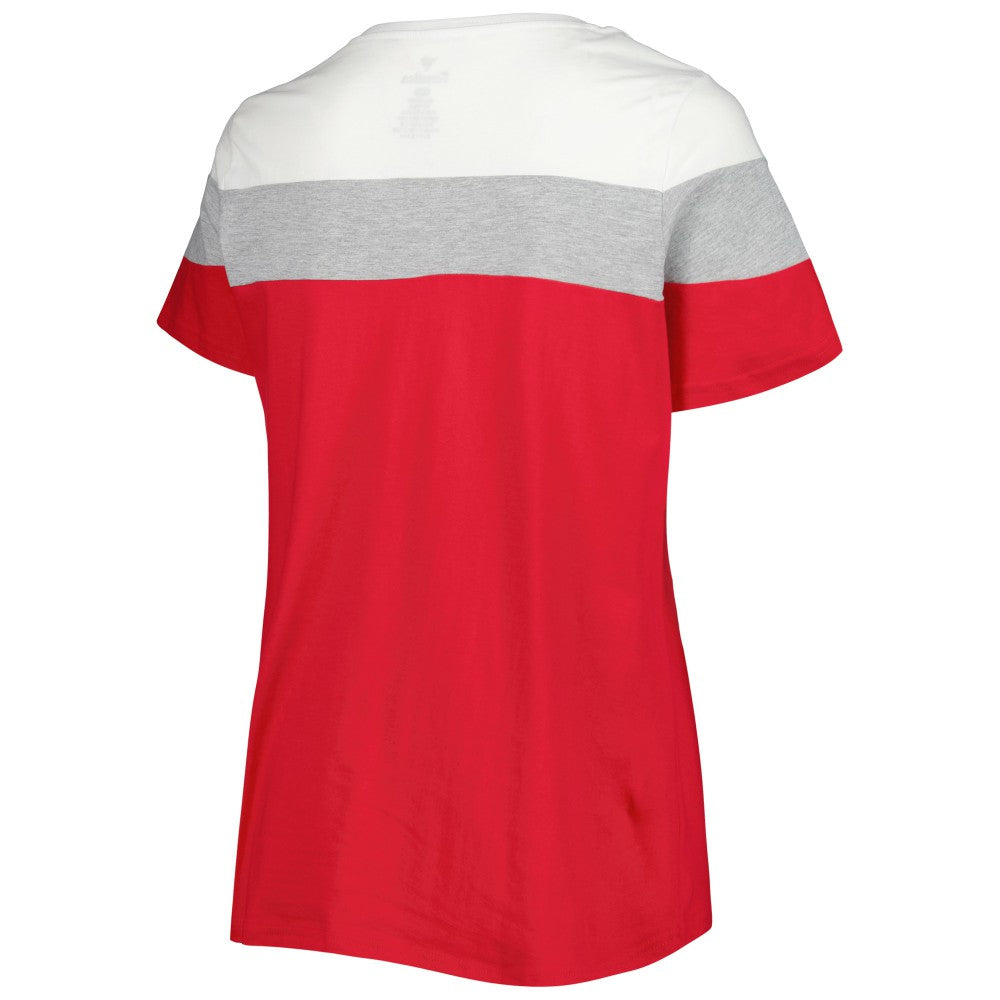 Los Angeles Angels Women's Plus Size Colorblock T-Shirt - White/Red - MLB Discount