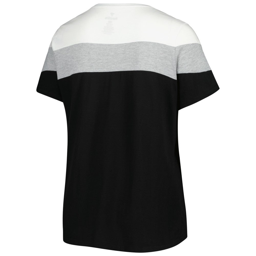 Miami Marlins Women's Plus Size Colorblock T-Shirt - White/Black - MLB Lifestyle