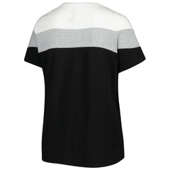 Miami Marlins Women's Plus Size Colorblock T-Shirt - White/Black - MLB Lifestyle