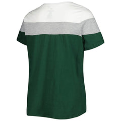 Athletics Women's Plus Size Colorblock T-Shirt - White/Green - MLB Online