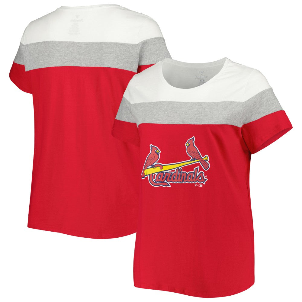St. Louis Cardinals Women's Plus Size Colorblock T-Shirt - Red/Heather Gray - MLB Online