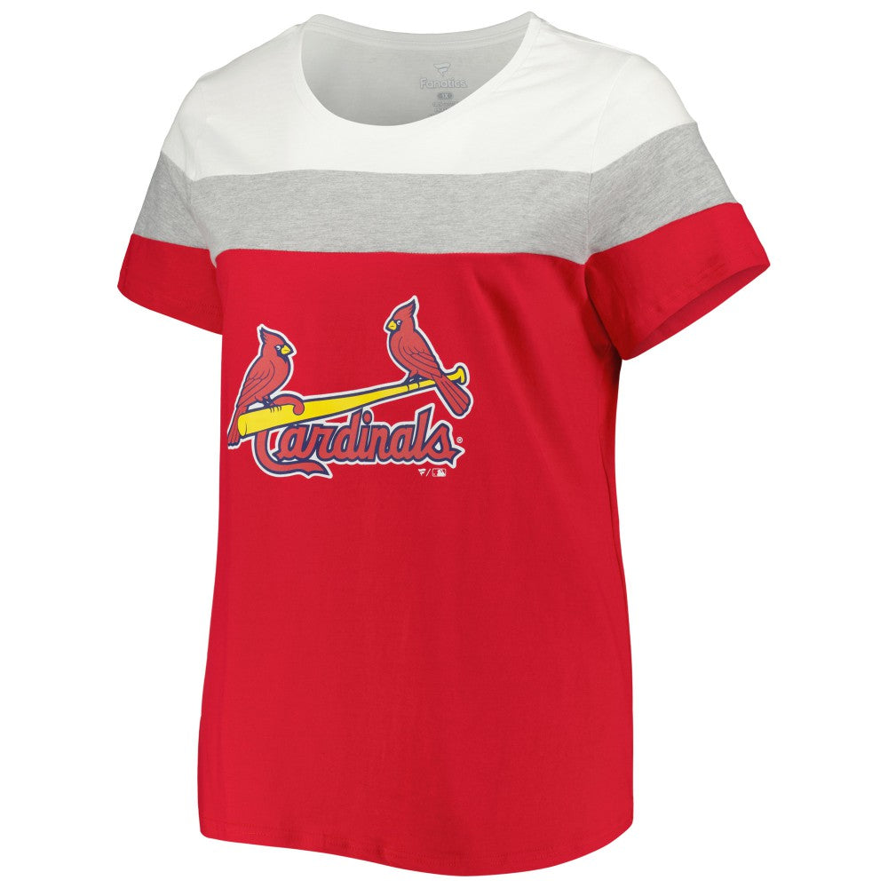 St. Louis Cardinals Women's Plus Size Colorblock T-Shirt - Red/Heather Gray - MLB Online
