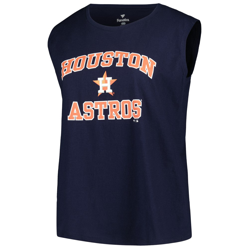 Houston Astros Profile Women's Plus Size Tank Top - Navy - MLB Lifestyle