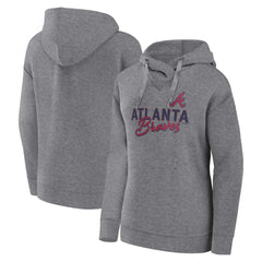 Profile Atlanta Braves Women's Plus Size Pullover Hoodie - Heather Gray - MLB Lifestyle