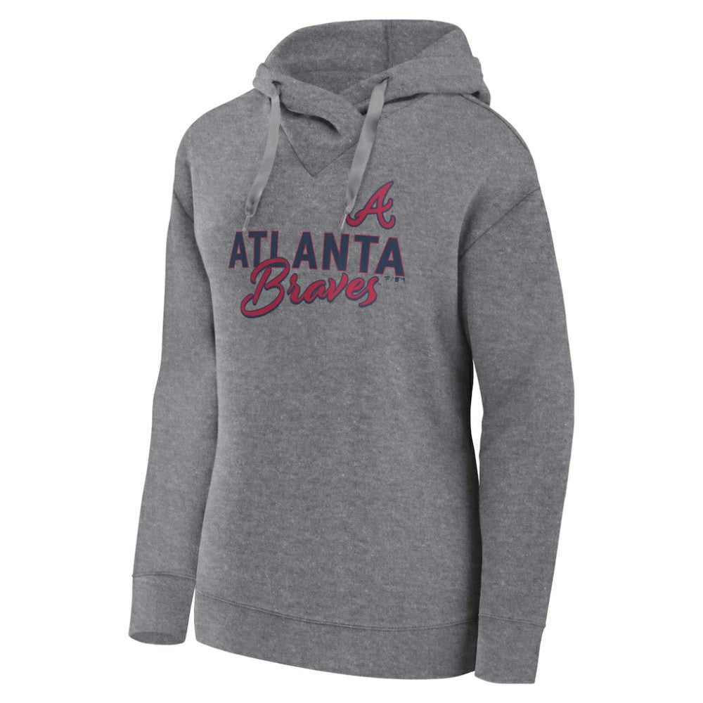 Profile Atlanta Braves Women's Plus Size Pullover Hoodie - Heather Gray - MLB Lifestyle