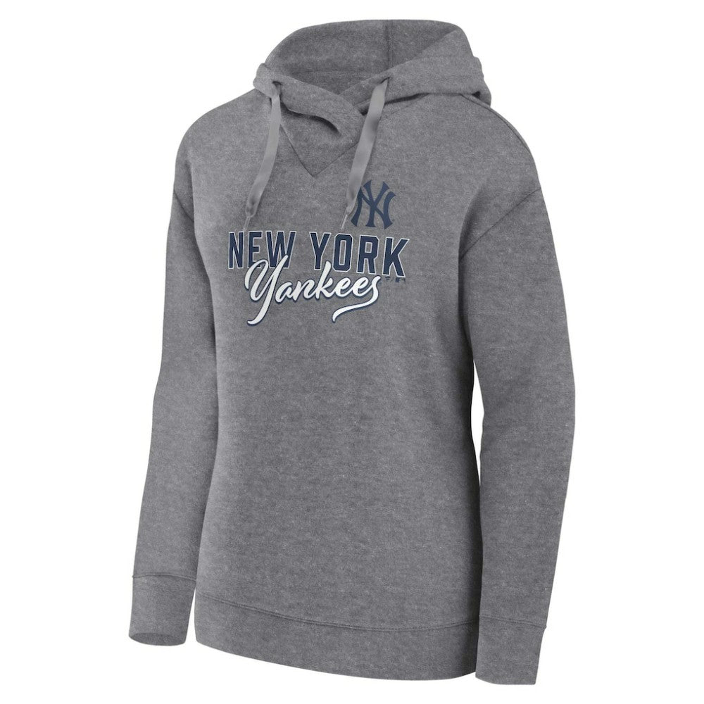 Profile New York Yankees Women's Plus Size Pullover Hoodie - Heather Gray - MLB Lifestyle