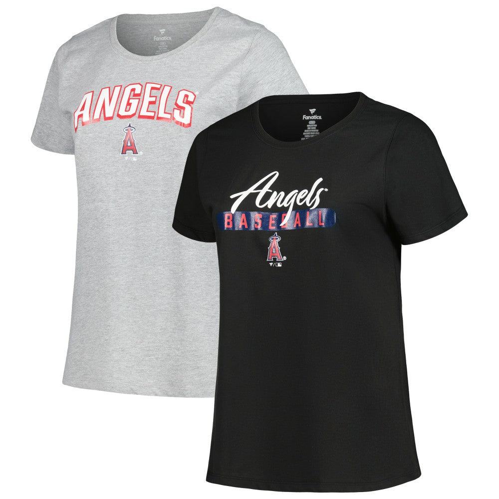 Los Angeles Angels Profile Women's Plus Size T-Shirt Combo Pack - Black/Heather Gray - MLB on Sale