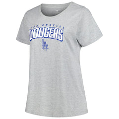 Los Angeles Dodgers Profile Women's Plus Size T-Shirt Combo Pack - Black/Heather Gray - MLB Lifestyle
