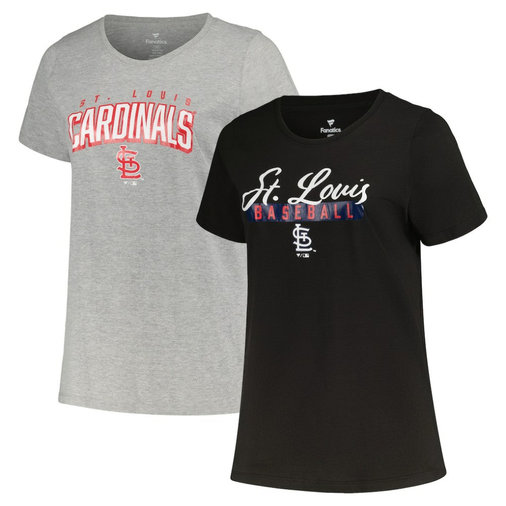 St. Louis Cardinals Profile Women's Plus Size T-Shirt Combo Pack - Black/Heather Gray - MLB Online