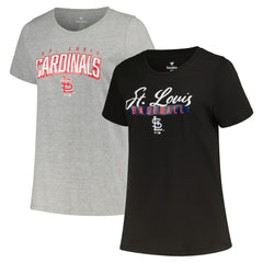 St. Louis Cardinals Profile Women's Plus Size T-Shirt Combo Pack - Black/Heather Gray - MLB Online