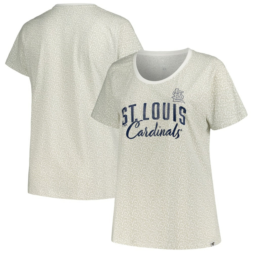 St. Louis Cardinals Profile Women's Plus Size Leopard T-Shirt - White - MLB Sale