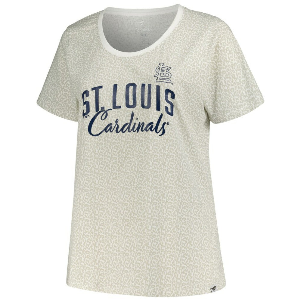 St. Louis Cardinals Profile Women's Plus Size Leopard T-Shirt - White - MLB Sale