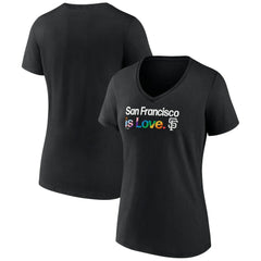 San Francisco Giants Profile Women's Plus Size Pride V-Neck T-Shirt - Black - MLB Discount