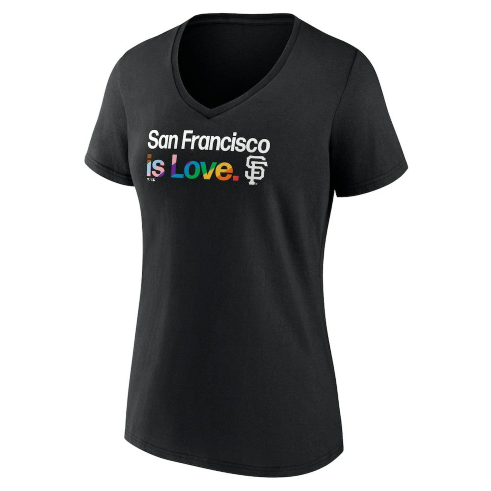 San Francisco Giants Profile Women's Plus Size Pride V-Neck T-Shirt - Black - MLB Discount