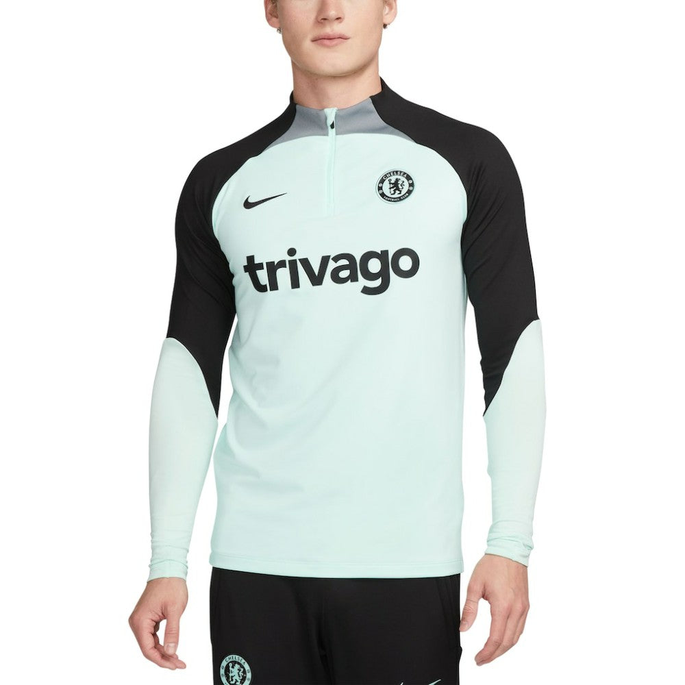 Chelsea Strike Drill 2023/24 Performance Quarter-Zip Long Sleeve Top Mint - Nike
