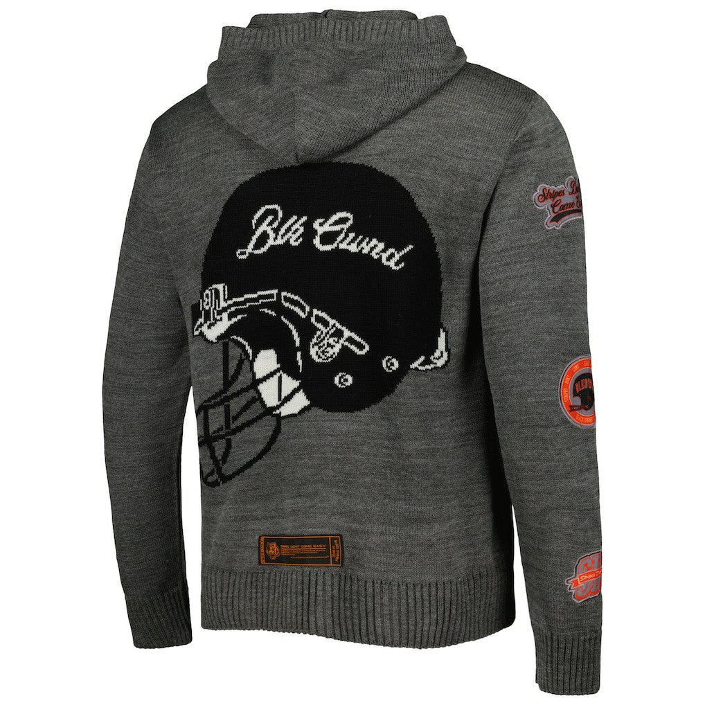 Cincinnati Bengals x BlaCkOWned Stripes Don't Come Easy Pullover Hoodie Gray