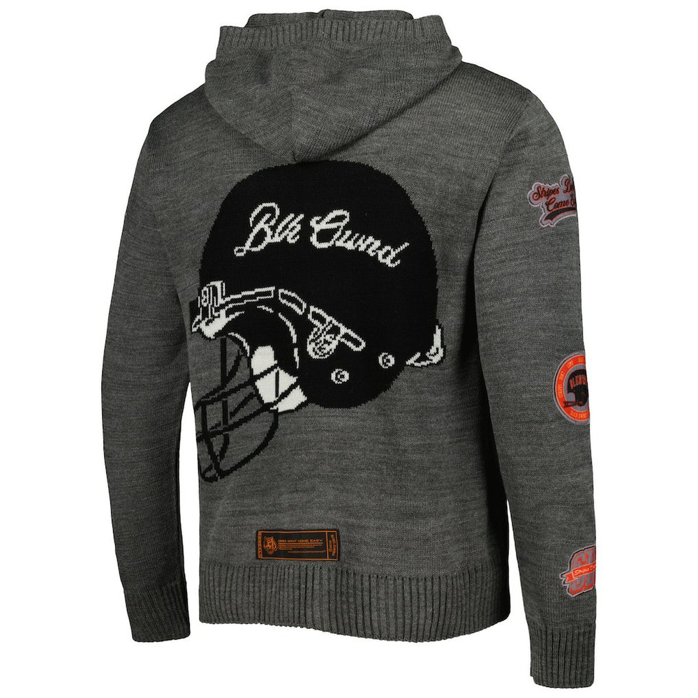 Cincinnati Bengals x BlaCkOWned Stripes Don't Come Easy Pullover Hoodie Gray