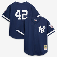 Mariano Rivera New York Yankees Mitchell & Ness Cooperstown Collection Mesh Batting Practice Button-Up Jersey - Navy - New Era Sale