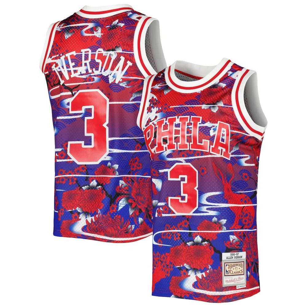 Allen Iverson Philadelphia 76ers 1996/97 Hardwood Classics Lunar New Year Swingman Jersey Red | Mitchell & Ness US