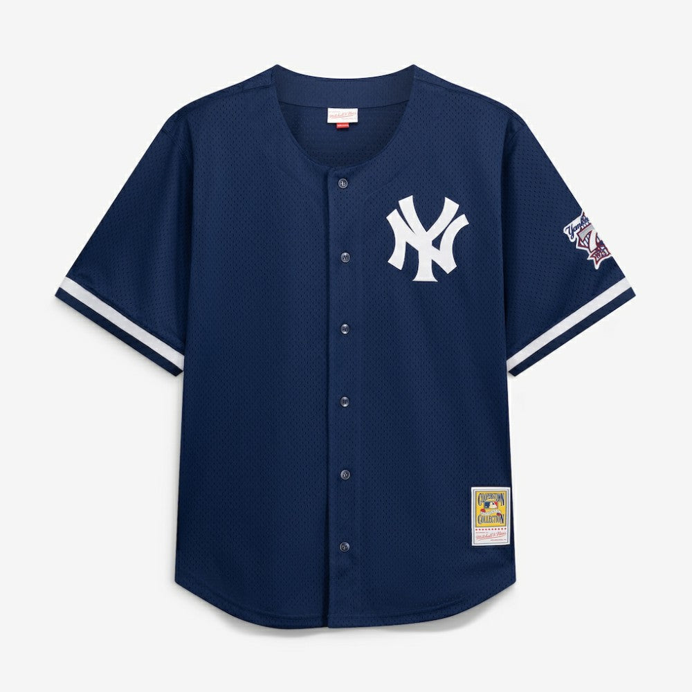 Derek Jeter New York Yankees Mitchell & Ness Cooperstown Collection Mesh Batting Practice Button-Up Jersey - Navy - Mitchell & Ness Online