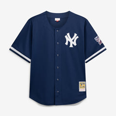 Derek Jeter New York Yankees Mitchell & Ness Cooperstown Collection Mesh Batting Practice Button-Up Jersey - Navy - Mitchell & Ness Online