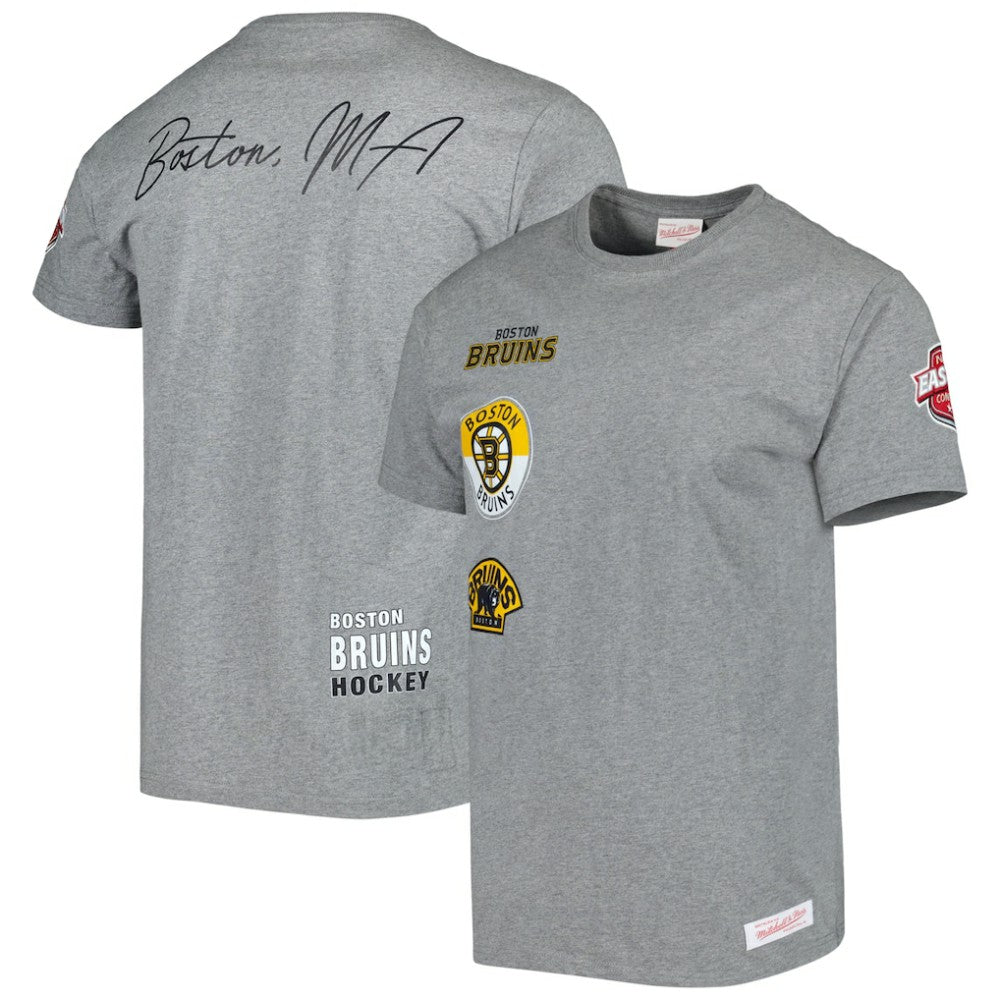 Boston Bruins Mitchell & Ness City Collection T-Shirt - Heather Gray - NHL 5293992