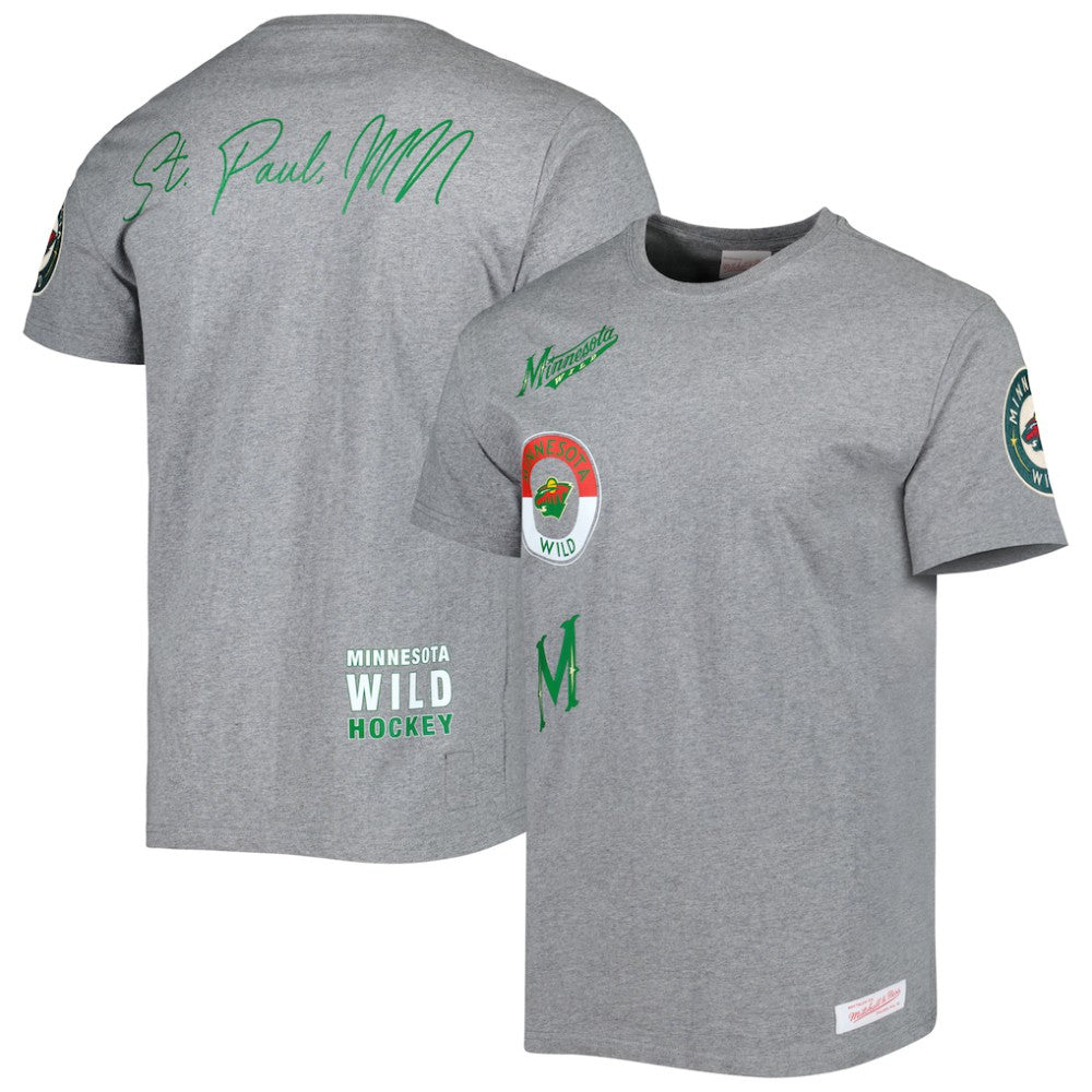 Minnesota Wild Mitchell & Ness City Collection T-Shirt - Heather Gray - NHL 5293999