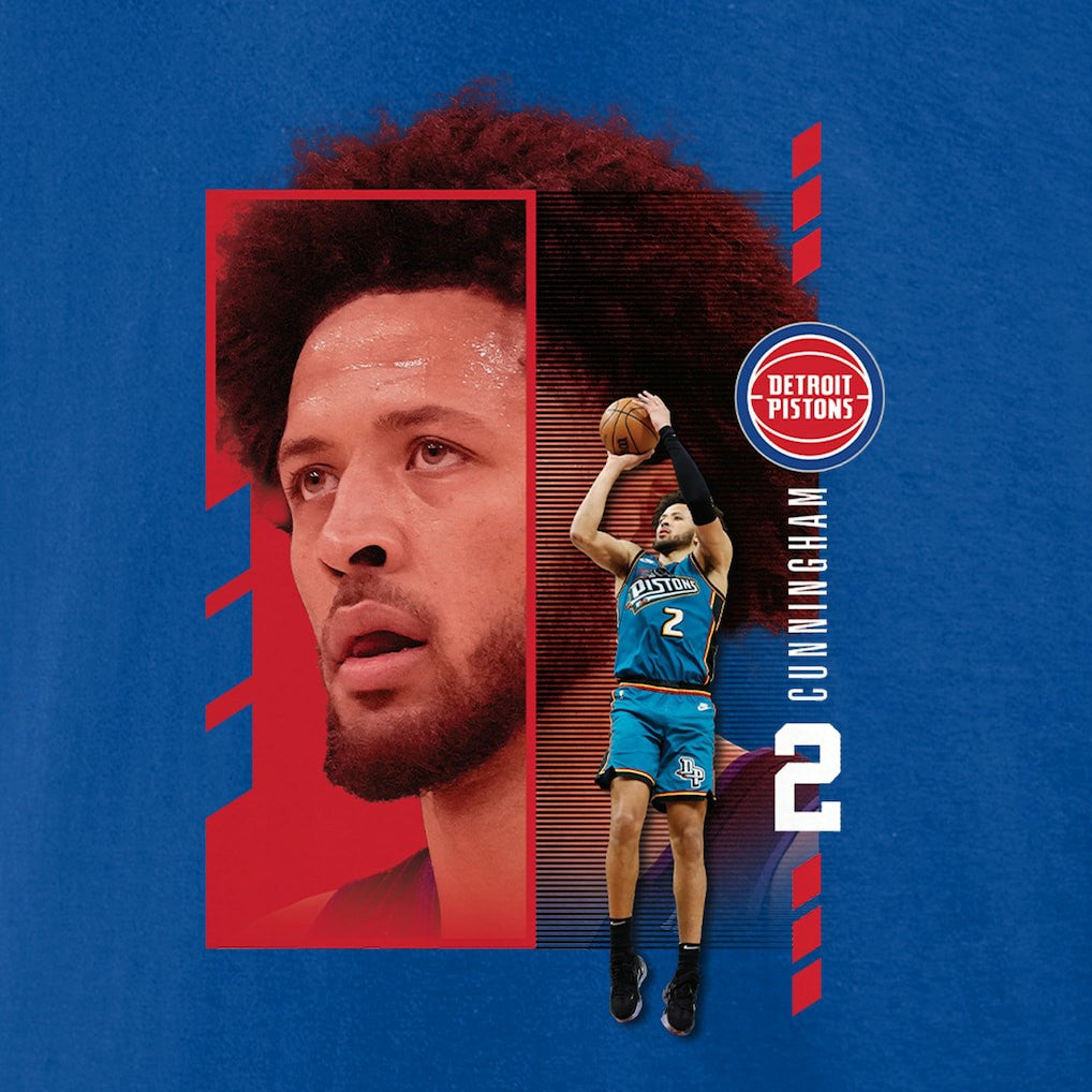 Cade Cunningham Detroit Pistons Jump Pass T-Shirt Royal