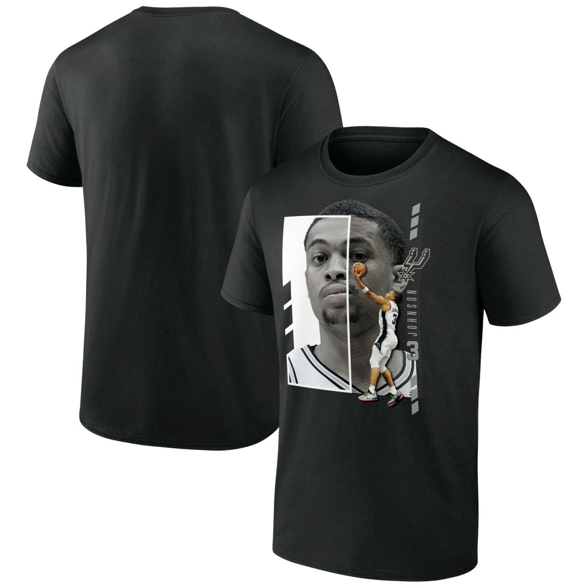 Keldon Johnson San Antonio Spurs Jump Pass T-Shirt Black