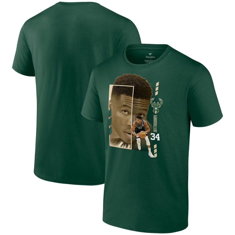 Giannis Antetokounmpo Milwaukee Bucks Jump Pass T-Shirt Green