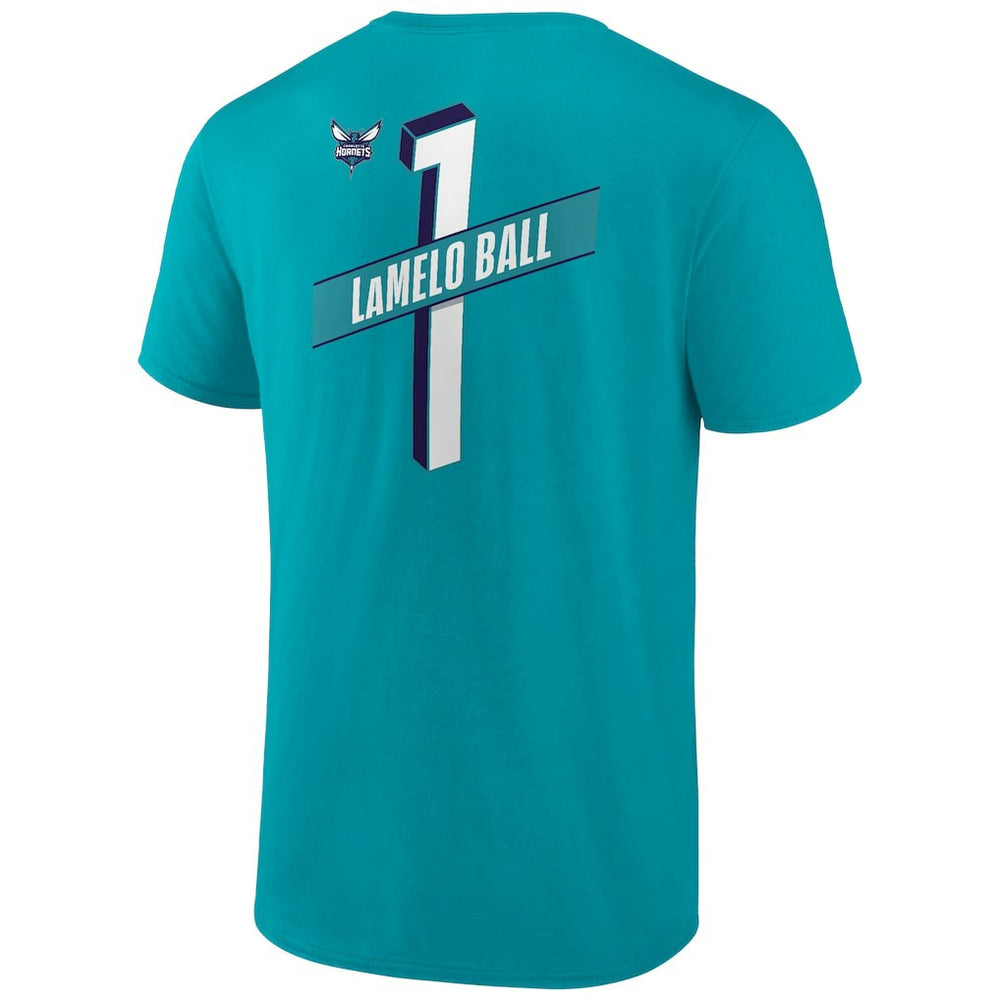 LaMelo Ball Charlotte Hornets Full-Court Press Name & Number T-Shirt Aqua