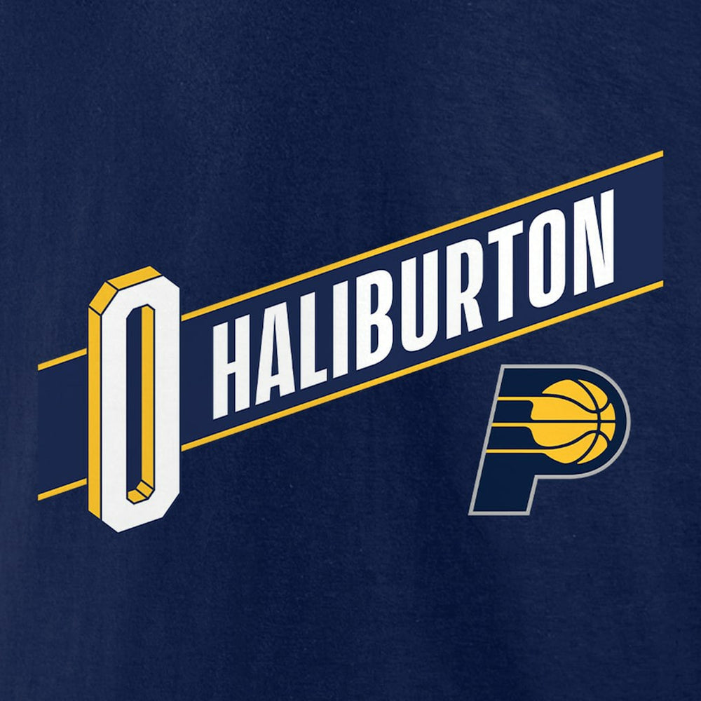 Tyrese Haliburton Indiana Pacers Full-Court Press Name & Number T-Shirt Navy