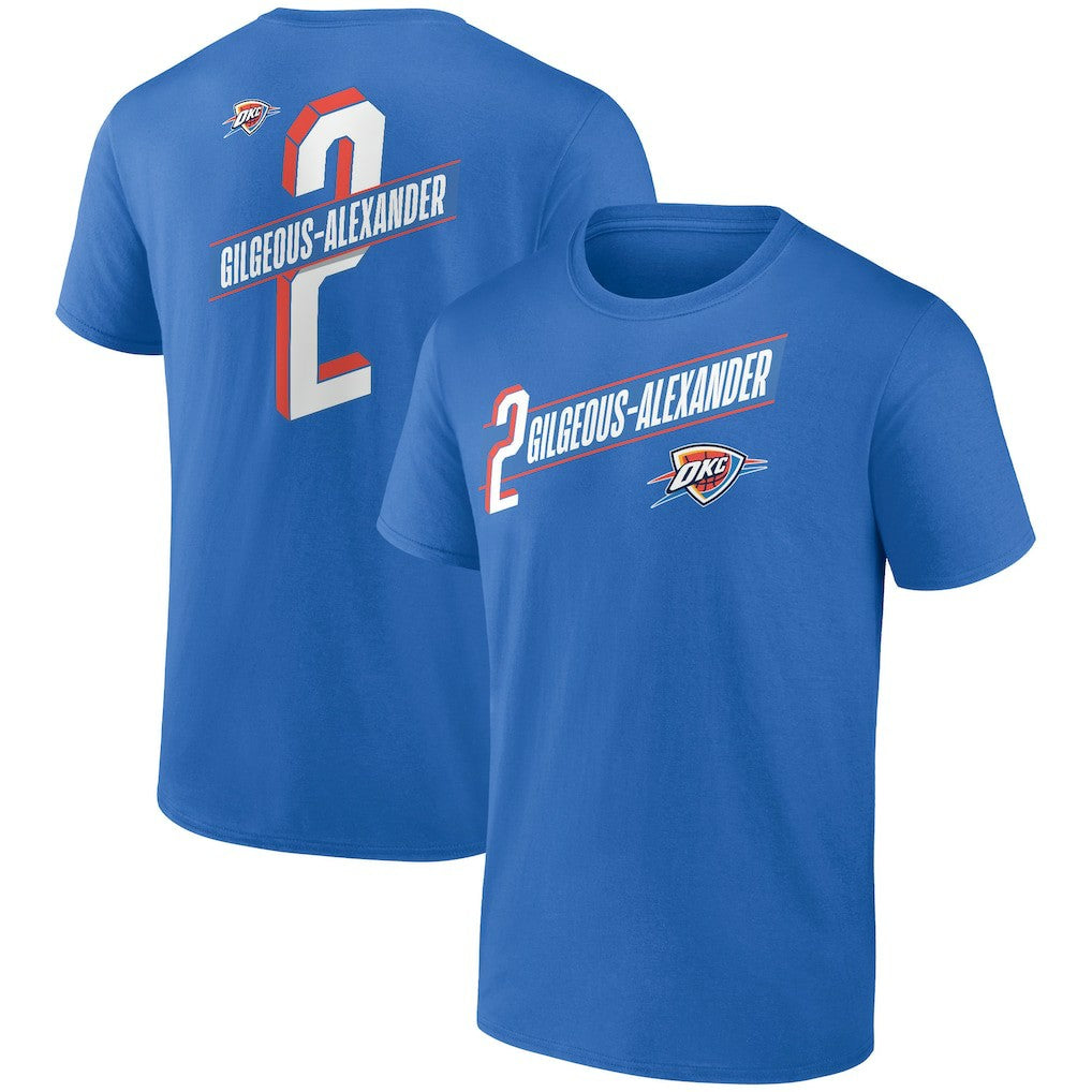 Shai Gilgeous-Alexander Oklahoma City Thunder Full-Court Press Name & Number T-Shirt Blue