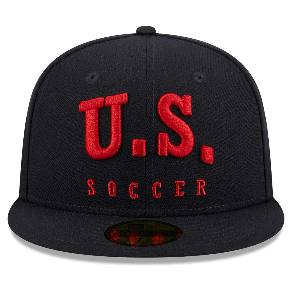 USMNT New Era Text 59FIFTY Fitted Hat Navy - New Era sale