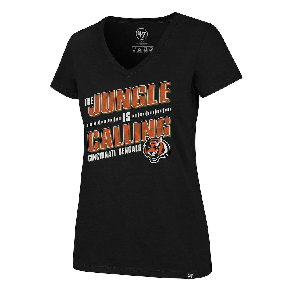 47 brand Cincinnati Bengals '47 Women's Team Regional Ultra Rival V-Neck T-Shirt Black