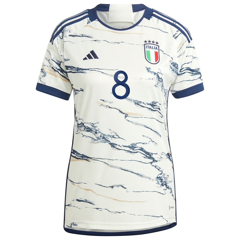 Jorginho Italy National Team Women's 2023 Away Replica Jersey White - Adidas Discount