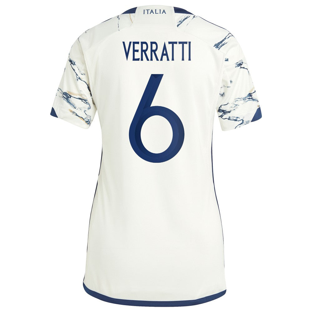 Marco Verratti Italy National Team Women's 2023 Away Replica Jersey White - Adidas