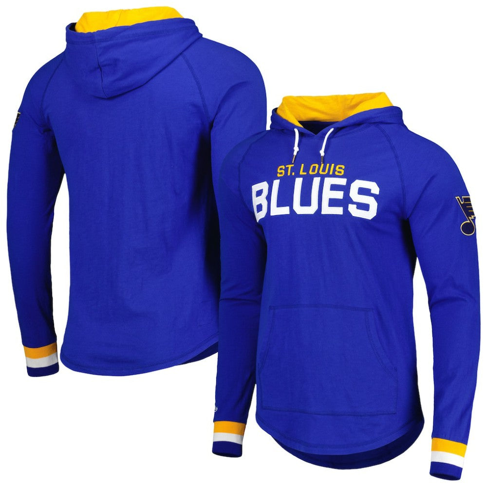 St. Louis Blues Mitchell & Ness Legendary Slub Hoodie Long Sleeve T-Shirt - Blue - NHL 5298358