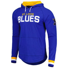 St. Louis Blues Mitchell & Ness Legendary Slub Hoodie Long Sleeve T-Shirt - Blue - NHL 5298358